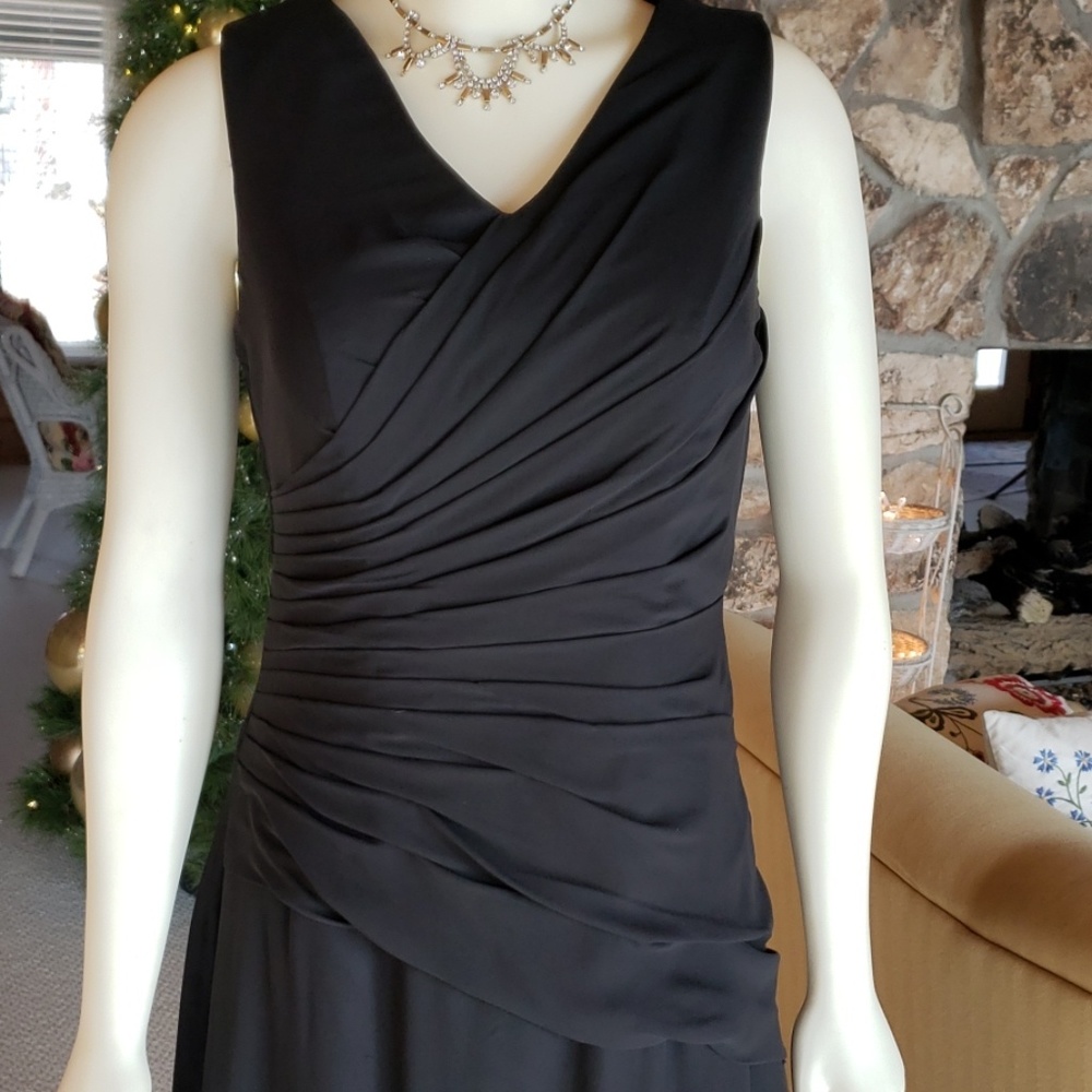 PROM DRESS VINTAGE SEXY BLACK FORMAL GOWN CUSTOM HAND MADE SZ 4-6